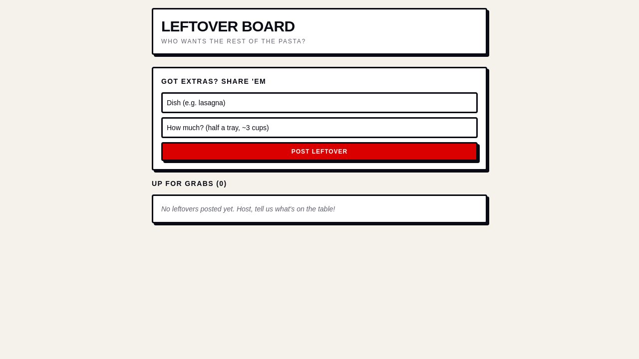 leftover-claim-board